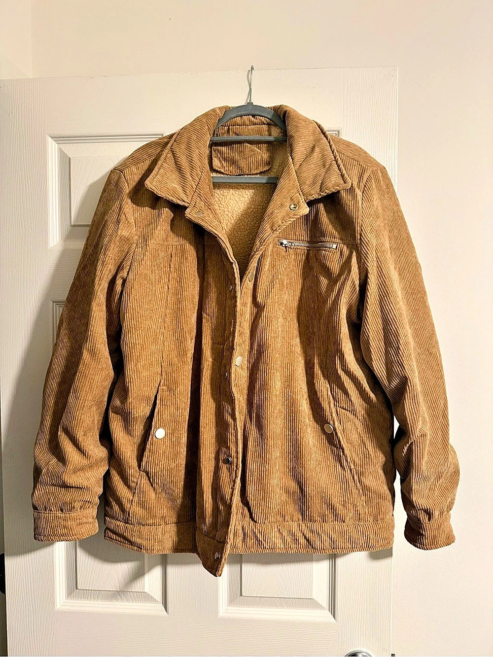 Corduroy Sherpa-Lined Jacket in Brown